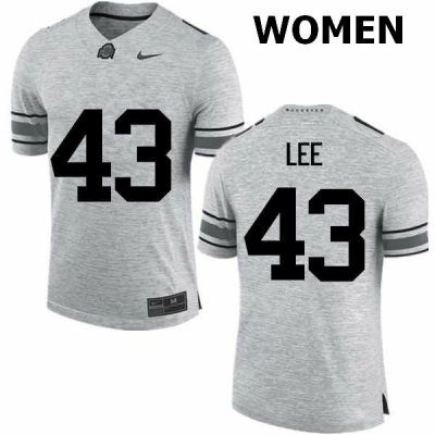 NCAA Ohio State Buckeyes Women's #43 Darron Lee Gray Nike Football College Jersey JZC6045VE